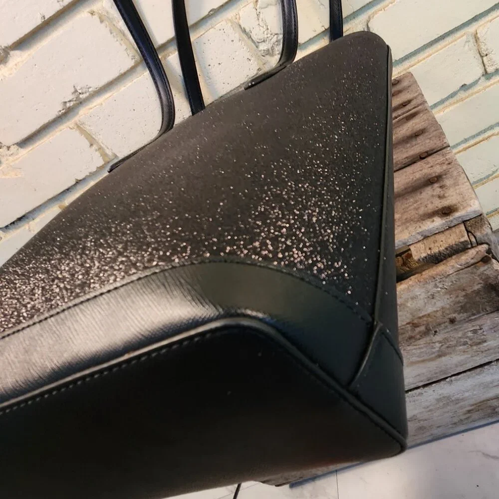 Euc Kate Spade Black Glitter Tinsel Shoulder Bag Purse